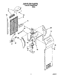 AIR FLOW Diagram and Parts List for 7GD22DFXFW02  Whirlpool Refrigerator
