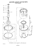 AGITATOR, BASKET AND TUB Diagram and Parts List for LA6800XSN1  Whirlpool Washer