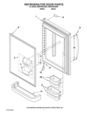 REFRIGERATOR DOOR PARTS Diagram and Parts List for GB9FHDXWB04  Whirlpool Refrigerator