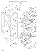 REFRIGERATOR LINER Diagram and Parts List for 3XART700F02  Whirlpool Refrigerator