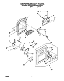 DISPENSER FRONT Diagram and Parts List for KSRE25FHWH02  KitchenAid Refrigerator