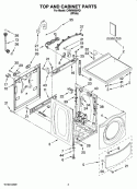 TOP AND CABINET PARTS Diagram and Parts List for CHW9900VQ1  Whirlpool Washer