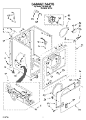 CABINET Diagram and Parts List for TGDX640JQ2  Estate Dryer