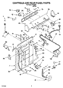 CONTROLS AND REAR PANEL PARTS Diagram and Parts List for IP42003  Inglis Washer