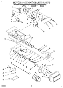 MOTOR AND ICE CONTAINER Diagram and Parts List for KSRP22QDAL02  KitchenAid Refrigerator