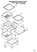 REFRIGERATOR SHELF PARTS Diagram and Parts List for 7GS6SHEXPQ00  Whirlpool Refrigerator