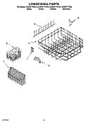 LOWER RACK PARTS Diagram and Parts List for KUDM01FKSS0  KitchenAid Dishwasher