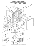 TUB AND FRAME PARTS Diagram and Parts List for KUDS30SXBL8  KitchenAid Dishwasher