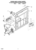 DOOR AND LATCH PARTS Diagram and Parts List for DU1065XTPB0  Whirlpool Dishwasher