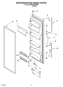 REFRIGERATOR DOOR PARTS Diagram and Parts List for 7ED5FTGXKT02  Whirlpool Refrigerator