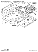 COOKTOP PARTS Diagram and Parts List for KGRA806PBL00  KitchenAid Range