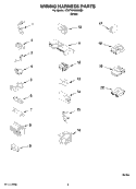 WIRING HARNESS PARTS Diagram and Parts List for 1CWTW5300SQ0  Whirlpool Washer