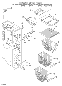 FREEZER LINER Diagram and Parts List for 7GD27DIXHT00  Whirlpool Refrigerator