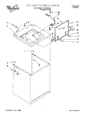 TOP AND CABINET Diagram and Parts List for 3LBR8255DQ0  Whirlpool Washer