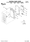 CONTROL PANEL PARTS Diagram and Parts List for MH1150XMB1  Whirlpool Microwave