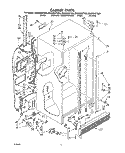 CABINET Diagram and Parts List for ED25DWXTF00  Whirlpool Refrigerator