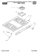 COOKTOP AND CONTROL PANEL Diagram and Parts List for FGS395BL0  Roper Range