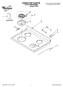 COOKTOP PARTS Diagram and Parts List for 4RF302BXKQ0  Whirlpool Range