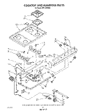 COOK TOP AND MANIFOLD , LITERATURE Diagram and Parts List for SF314PSRW5  Whirlpool Range