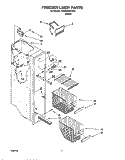 FREEZER LINER Diagram and Parts List for 7GD22DFXFW02  Whirlpool Refrigerator