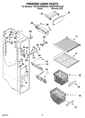 FREEZER LINER PARTS Diagram and Parts List for 7GS2SHEXPQ00  Whirlpool Refrigerator