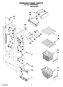 FREEZER LINER PARTS Diagram and Parts List for KSRG25FKST19  KitchenAid Refrigerator