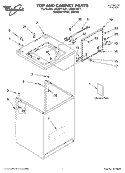TOP AND CABINET, LITERATURE Diagram and Parts List for LSQ9211KT1  Whirlpool Washer