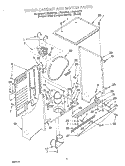 DRYER CABINET AND MOTOR Diagram and Parts List for LTE5243DQ2  Whirlpool Washer Dryer Combo
