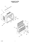 CABINET PARTS Diagram and Parts List for MACM124XK1  Whirlpool Air Conditioner