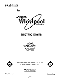 SECTION Diagram and Parts List for LE7685XPW1  Whirlpool Dryer
