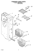 FREEZER LINER PARTS Diagram and Parts List for 3XED5SHGKS02  Whirlpool Refrigerator