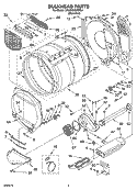 BULKHEAD PARTS Diagram and Parts List for 3RAWZ481EML1  Whirlpool Dryer
