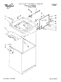 TOP AND CABINET Diagram and Parts List for 3LBR8255EQ1  Whirlpool Washer
