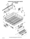 UPPER RACK AND TRACK PARTS Diagram and Parts List for KUDE60HXSS4  KitchenAid Dishwasher