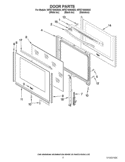 DOOR PARTS Diagram and Parts List for WFE710H0AH0  Whirlpool Range