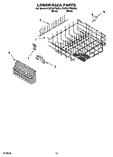 LOWER RACK PARTS, OPTIONAL PARTS (NOT INCLUDED) Diagram and Parts List for KUDC01TMBL6  KitchenAid Dishwasher