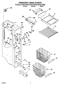 FREEZER LINER PARTS Diagram and Parts List for GD5SHAXMT00  Whirlpool Refrigerator