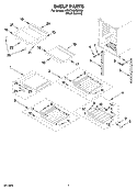 SHELF PARTS Diagram and Parts List for KBCO24LSBX00  KitchenAid Wine and Beverage Cooler