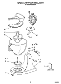 BASE AND PEDESTAL UNIT Diagram and Parts List for KA15E1X-0  KitchenAid Mixer