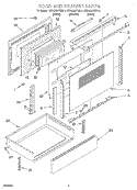 DOOR AND DRAWER Diagram and Parts List for KERC507EAL2  KitchenAid Range