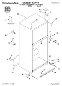 CABINET, LITERATURE Diagram and Parts List for KTRP19KLWH00  KitchenAid Refrigerator