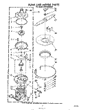 PUMP AND MOTOR Diagram and Parts List for GSHU3024W0  Whirlpool Dishwasher