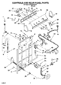 CONTROLS AND REAR PANEL PARTS Diagram and Parts List for 8TLSQ8543LT0  Whirlpool Washer
