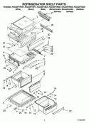 REFRIGERATOR SHELF PARTS Diagram and Parts List for KSCS25FVBT01  KitchenAid Refrigerator