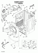 CABINET PARTS Diagram and Parts List for WGD9300VU0  Whirlpool Dryer