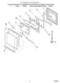 OVEN DOOR Diagram and Parts List for KEBS177DBL11  KitchenAid Wall Oven