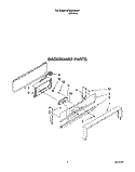 BACKGUARD Diagram and Parts List for SF330PEWW7  Whirlpool Range