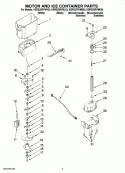MOTOR AND ICE CONTAINER PARTS Diagram and Parts List for KSRS25RVMK03  KitchenAid Refrigerator