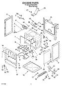 CHASSIS PARTS Diagram and Parts List for GR475LXMS0  Whirlpool Range