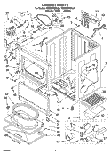 CABINET PARTS Diagram and Parts List for YGEW9868KL3  Whirlpool Dryer